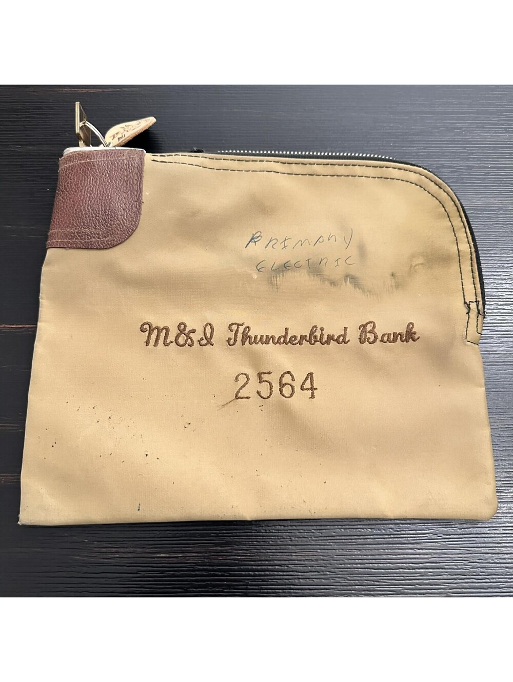 A. Rifkin Locking Bank Bag W Key M&S Thunderbird Bank 2564 Vintage Canvas